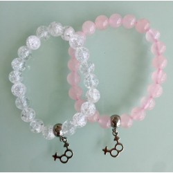 Deux Bracelets - Cristal + Quartz Rose